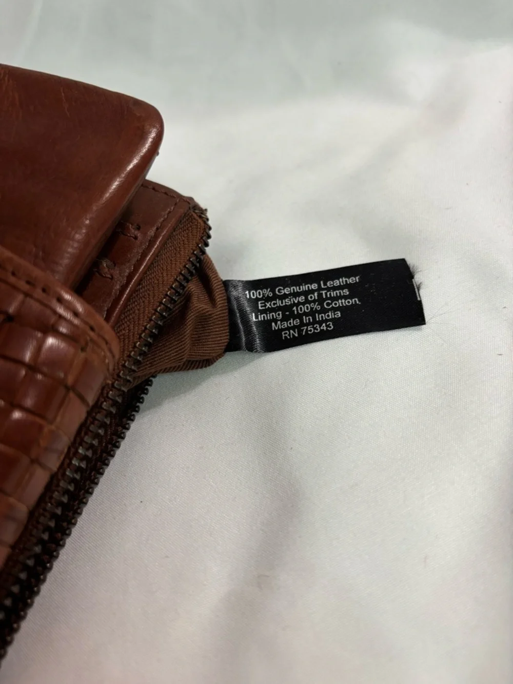 Women's Woven 100% Genuine Leather Wallet - Brown